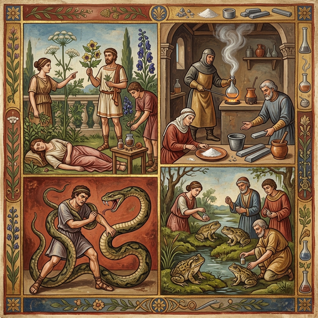 Gifmoorden in de oudheid: historische beschrijving van gifstoffen zoals scheerling, bilzekruid en arseen in het Romeinse Rijk