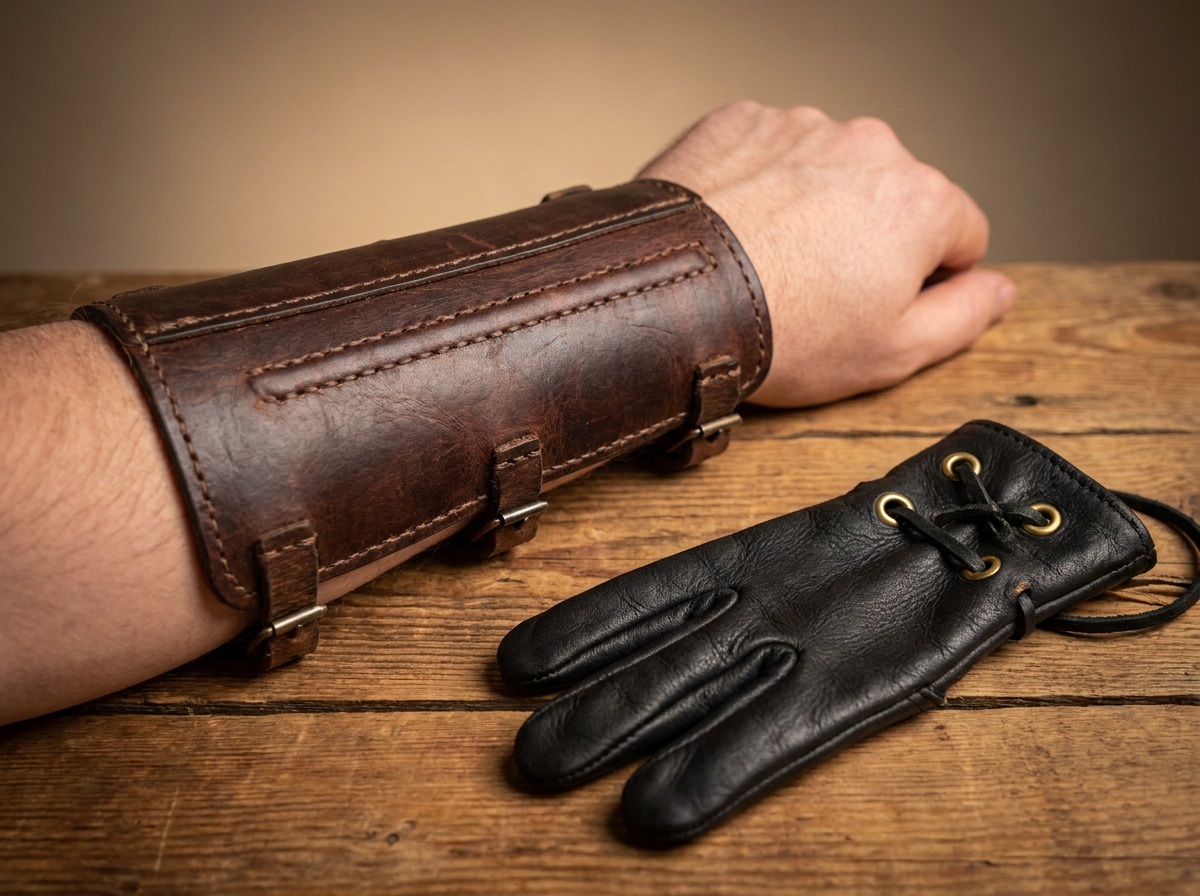 Armschutz und Schießhandschuh: Schutzausrüstung für Bogenschützen