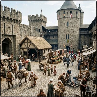 Het leven in het kasteel: dagelijks leven, mensen en ruimtes in de Middeleeuwen - Kasteelleven in de Middeleeuwen: dagelijks leven &amp; mensen