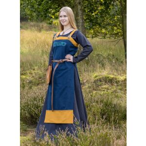 Viking overjurk met borduursel in geleistijl blauw/geel