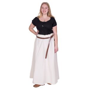 Middeleeuwse blouse met korte mouwen Aren, zwart