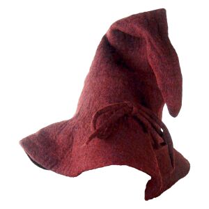Tovenaarshoed van wol - rood