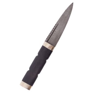 Sgian Dubh mes met damascus stalen lemmet en schede