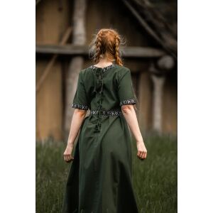 Jurk met korte mouwen en groene rand "Ennlin