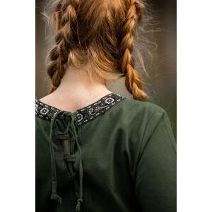 Jurk met korte mouwen en groene rand "Ennlin