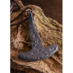 Hamerhanger van Thor, handgesmeed incl. leren koord
