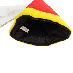 Kasteeljuffrouw hoed rood/geel met sluier
