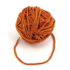 Nestkoord rood/geel handgeknoopt 10cm
