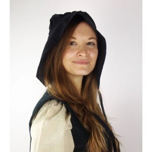 Zwarte middeleeuwse muts "Claire