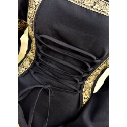 Fantasie middeleeuwse jurk zwart met capuchon "Eleanor