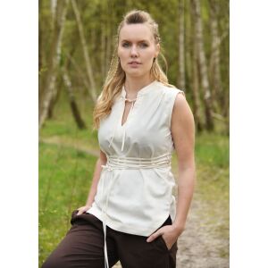 Mouwloze middeleeuwse blouse naturel "Levke"