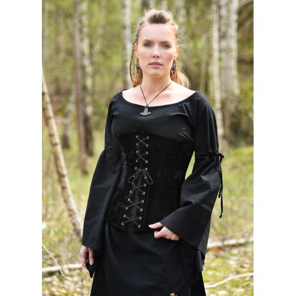 Hoogwaardige fluwelen corsage, onderborstcorsage, zwart