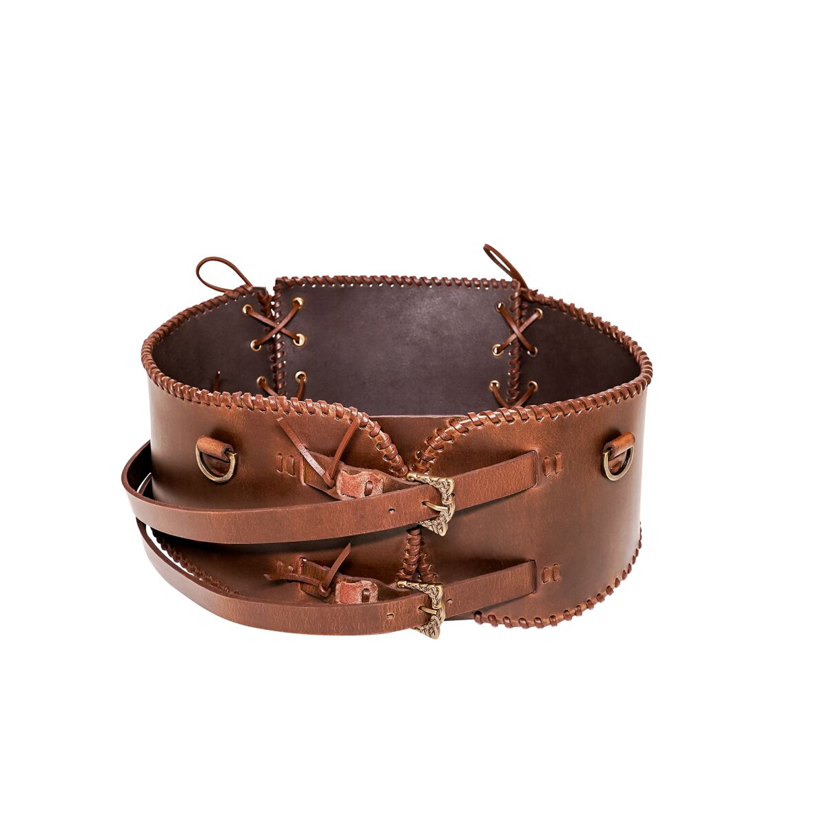 Brede riem "Warrior" van leer  box