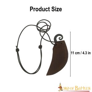 Viking halsmes met leren schede