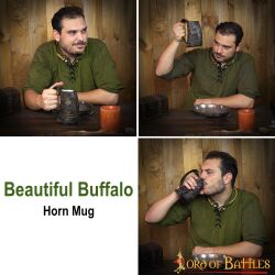 Hoorn bierpul buffelhoorn ca. 400ml