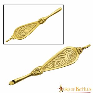 Viking oorlepel van messing met knooppatroon replica set...
