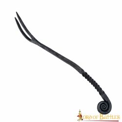 Gesmeed stalen serveervork of vork ca. 26cm