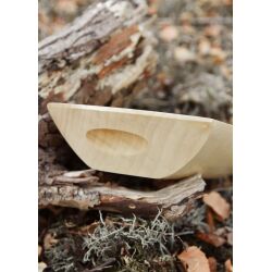 Houten trog van lindehout, glad, verzegeld, ca. 30 x 16 x 6 cm