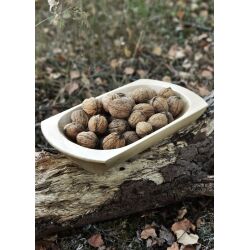 Houten trog van lindehout, glad, verzegeld, ca. 30 x 16 x 6 cm