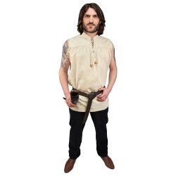 Klassiek mouwloos middeleeuws shirt, naturel "Eike"