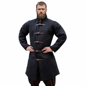 Middeleeuwse gewatteerde gambeson, zwart