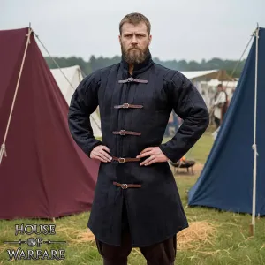 Middeleeuwse gewatteerde gambeson, zwart