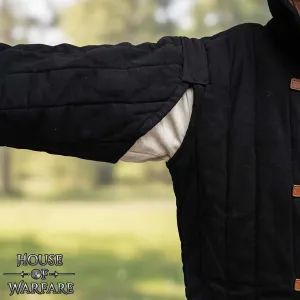 Middeleeuwse gewatteerde gambeson, zwart