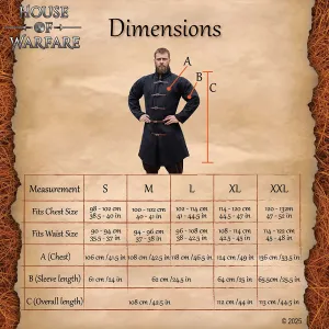 Middeleeuwse gewatteerde gambeson, zwart