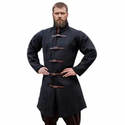 Middeleeuwse gewatteerde gambeson, zwart