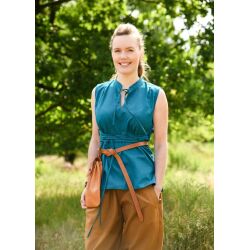 Mouwloze middeleeuwse blouse petrol "Levke"