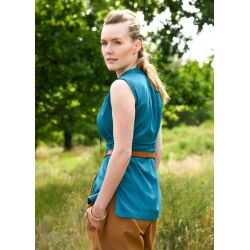 Mouwloze middeleeuwse blouse petrol "Levke"