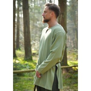 Middeleeuwse tuniek groen twill ronde hals "Varnis