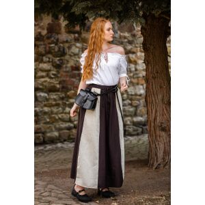 Middeleeuwse blouse met korte mouwen, wit...
