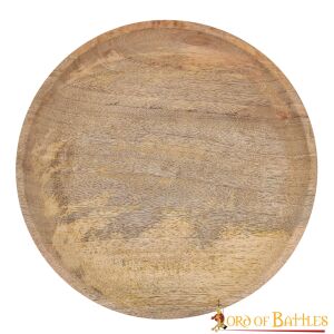 Middeleeuwse houten schaal van hardhout, diameter ca. 23 cm, B-kwaliteit