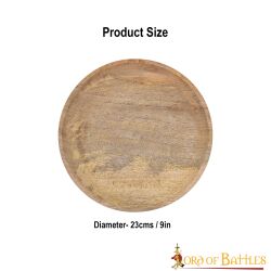 Middeleeuwse houten schaal van hardhout, diameter ca. 23 cm, B-kwaliteit