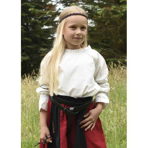 Kinderen Middeleeuwse blouse met lange mouwen Helena, naturel, maat 146, B-kwaliteit