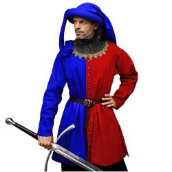 Laatmiddeleeuwse houppelanden van wol, 14e-15e eeuw, rood, B-kwaliteit