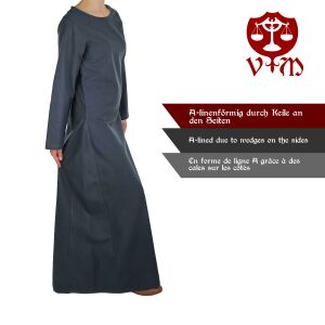 Klassieke middeleeuwse jurk of onderjurk, blauw “Amalie” XXXL, B-kwaliteit