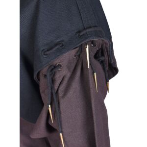 Middeleeuwse tuniek met afneembare mouwen, bruin/zwart,...