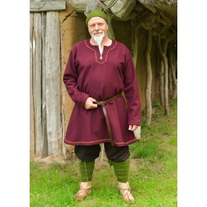 Wollen tuniek Forseti Viking 100% wol, bordeauxrood
