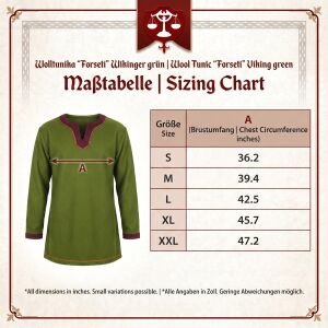 Wollen tuniek "Forseti" Vikinggroen
