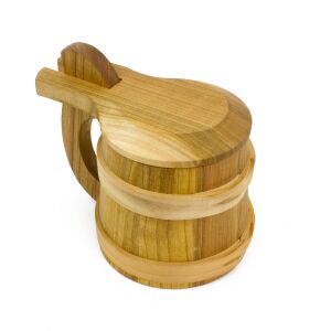 Houten kruik, pul of bierpul met deksel 0,5 liter