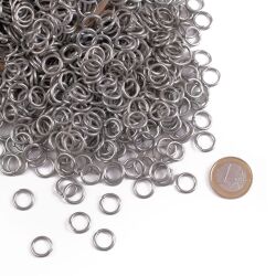 3kg ronde kettingringen, ongenageld, Ø 9mm 1,6mm breed gegalvaniseerd staal