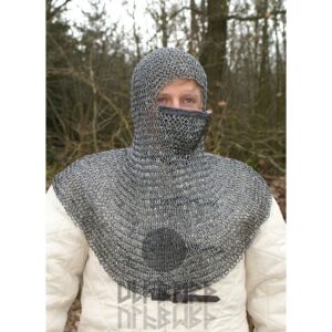 Kettingkap met driehoekige mondkap, ronde ringen met ronde klinknagels, Ø 8mm, 1,4mm breed, staal