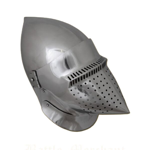 Hundsgugel, ca. 1400, 2 mm staal - geschikt voor showgevechten